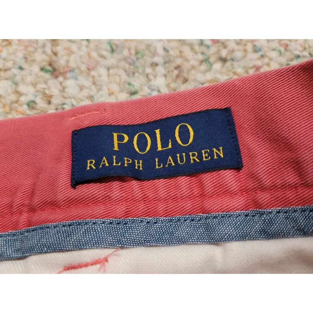 Polo Ralph Lauren Shorts Men 40 Coral‎ Pink Sun Washed Chino Classic Fit Casual